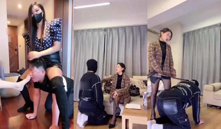 【独家黑料】稀缺颜值黑丝S女王调教男奴，贵妇气质穿上黑丝踩踏M男“妈妈的脚好闻吗？”