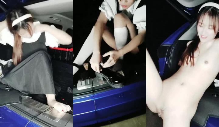 超高人气女神【天选幸运】深夜和炮友户外车震无套啪啪 架在车后备箱上暴力抽插 后入冲刺内射