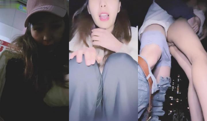气质颜值美女！夜晚骑车跑友野战！撩下内衣揉捏奶子，一脸享受舔吊，站立插穴很刺激，扶腰后人猛怼
