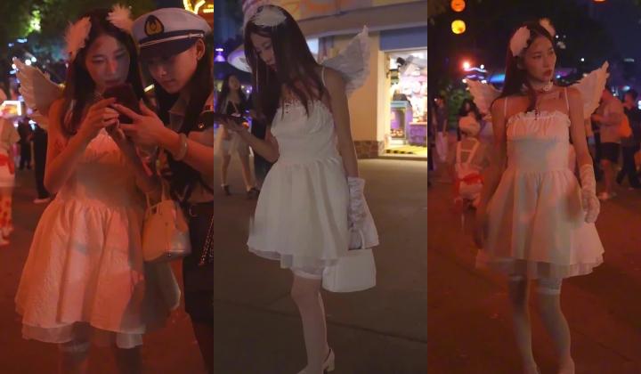 超强画质『BCbananacat』街拍系列 嫩妹半透内内被前后抄底