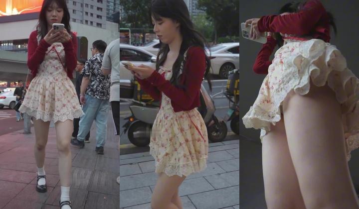 超强画质『BCbananacat』街拍系列 嫩妹半透内内被前后抄底
