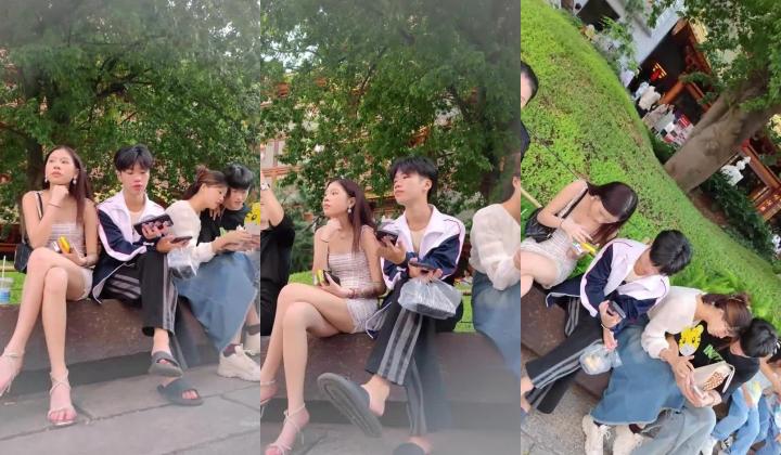 【步行街抄底】青春靓女，包臀裙够顶，便宜龟男了，强行拍摄，玉足特写，白内裤太骚