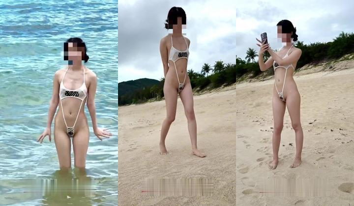 【露出博主-AZINABUER】骚母狗御姐，穿着情趣内衣户外人前露出，路人就从面前经过也是大胆露