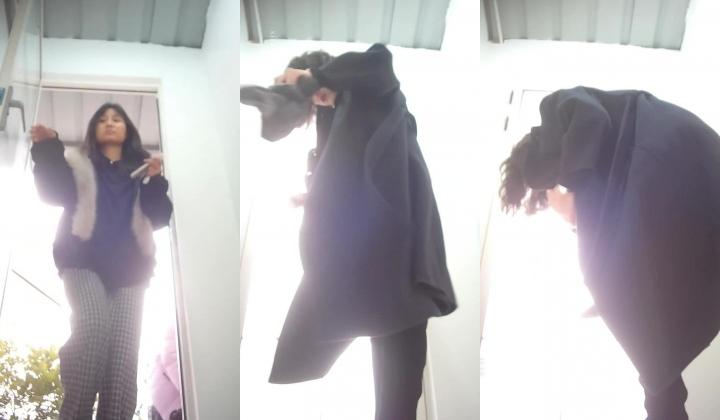 景区简易女厕偷拍美女换衣服尿尿多个高贵气质美女入镜