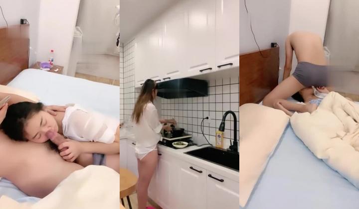 真实良家人妻，【欲求不满小少妇】，小夫妻吃完晚饭，床上运动一番，无套内射，挺有气质的美女还很骚
