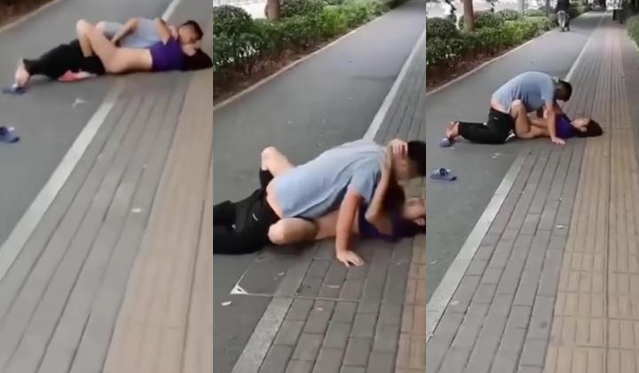 一对饥渴中年夫妇寻刺激街边脱衣直接开操 旁边大哥一直笑 ！
