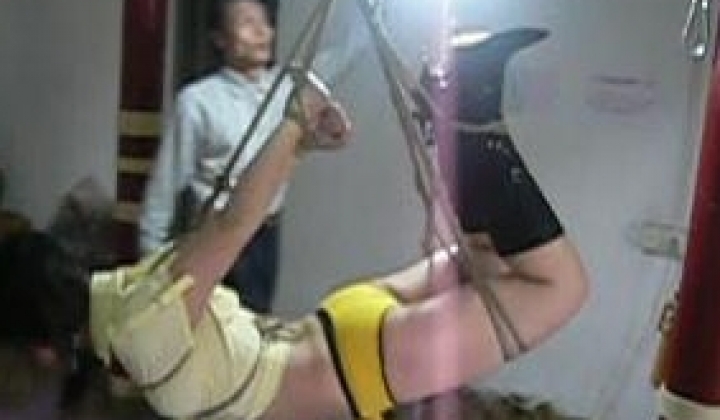 绳艺捆绑教程 水渊绳道基础绳型之反弓吊之一