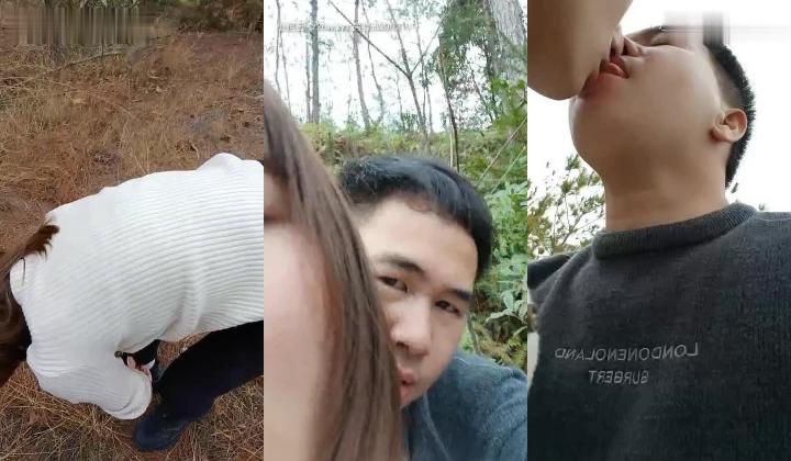 小胖哥偸情漂亮苗条小姨子户外山上野战扶着树后入搞的正在性头上被路人打断吓尿了赶紧换个地方继续搞