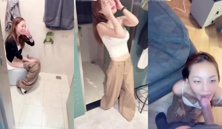 露脸女孩一日VLOG更新，极品反差女和男友性福的一天
