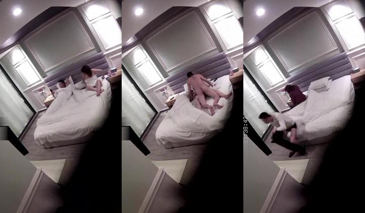 【酒店安防摄像头】屋主发现拆机-纯情妹子入住男友洗澡出来要捂住眼睛