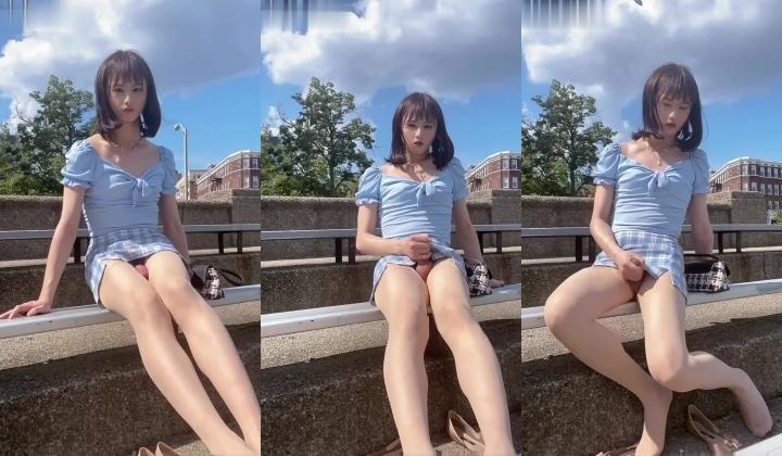 推特男娘 EliaBlaineCD小薰 一个喜欢玩露出的漂亮TS 各种变装show 穿上女装在食