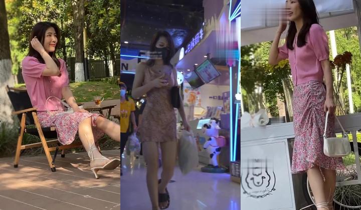 大神偷拍美女裙底风光 ️混血骚货吊带包臀裙性感豹纹丁字裤侧面露毛SR级高挑长裙高跟凉鞋美女爱拍照