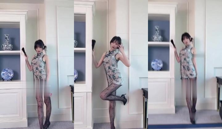 秀人网 玥儿玥 古典美修身旗袍 黑丝高跟