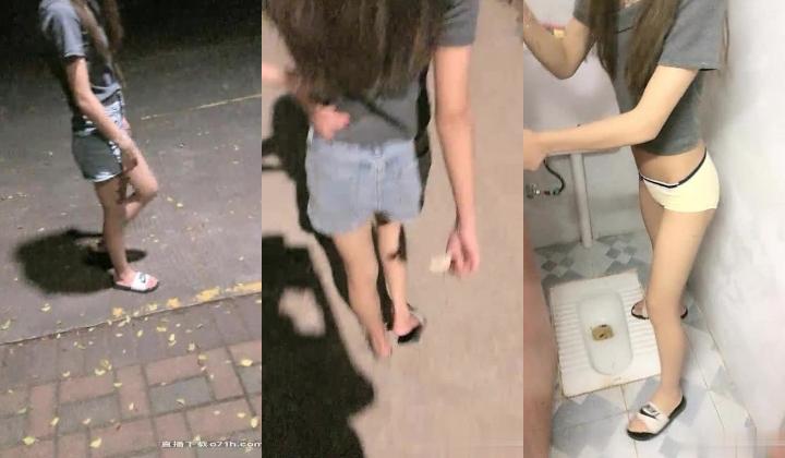 【户外蔓蔓】妙龄少女跟男友到男厕所啪啪，街头跳蛋露出，伴着虫鸣声交合别有一番感觉