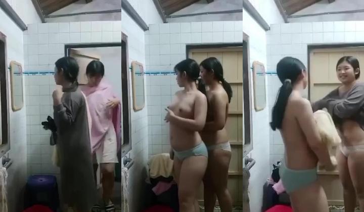 浴室暗藏摄像头偷拍表姐表妹一起洗澡,表妹说姐姐你下面长了好多毛毛