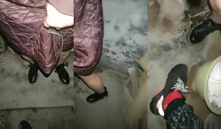 【乡村偷情故事】河南农村小伙不惧寒冷，半夜蹲守村里厕所几小时，等少妇来偷情，口交啪啪后入，真实紧