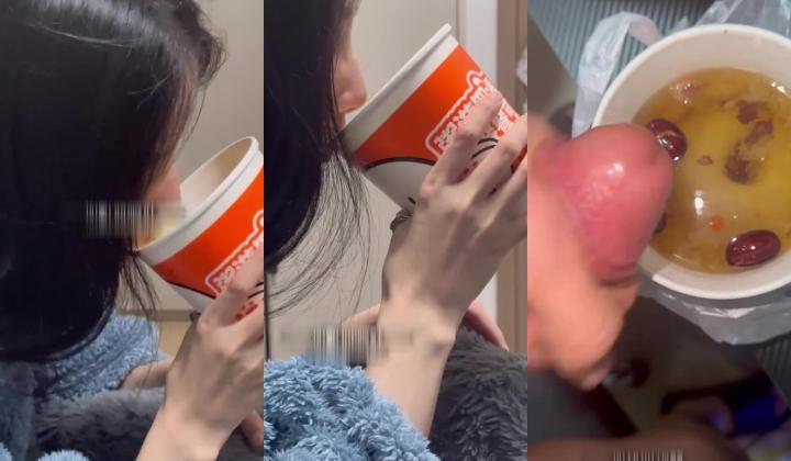 电报群VIP精液盛宴系列！乱伦变态老哥调教母狗堂妹3连发，精液薯条+加唾液加尿加精的冰糖雪梨