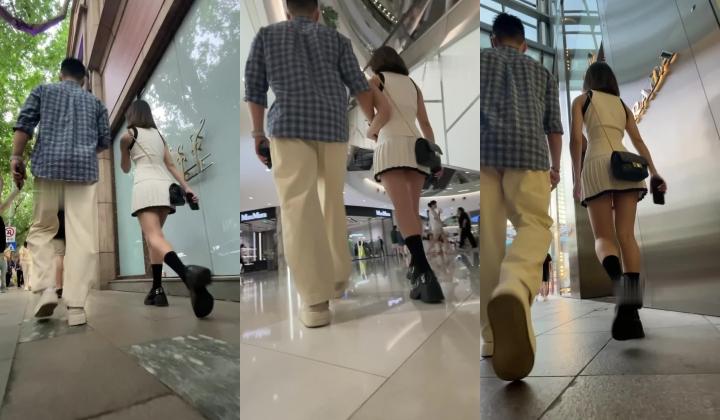 【自来眼】大神尾随偷拍完美腰臀比例的短发美女网球超短裙丁内