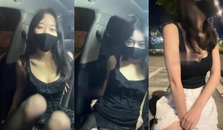 户外达人，【AUYBT】，19岁反差少女，听从金主爸爸的安排，深夜街头露出自慰，回到车内紧张的不行，好刺激