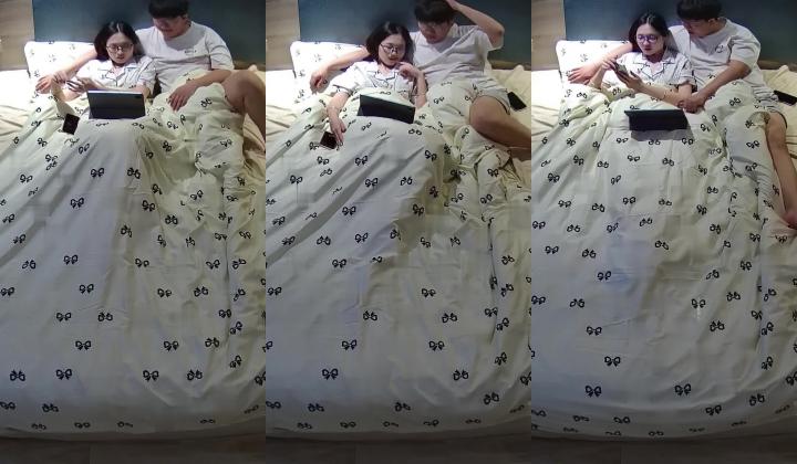 酒店偷拍学医的眼镜妹子被男友修剪阴毛后在他肚子上练习针灸提高他的性能力