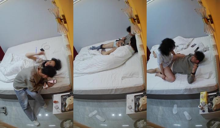 乐橙酒店偷拍卷发时尚白月光女孩和男友酒店三天日与夜