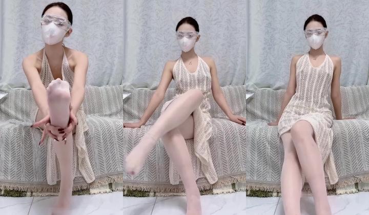 抖音大长腿御姐【白玉花】私人定制 无内肉丝高清透B