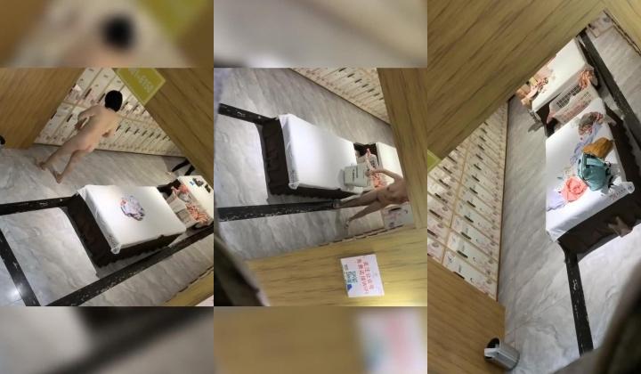 国内某洗浴会所内部员工暗藏通风口偷拍更衣室浴客更衣裸体身材不错