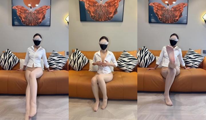 抖音大长腿御姐【白玉花】私人定制 无内肉丝高清透B