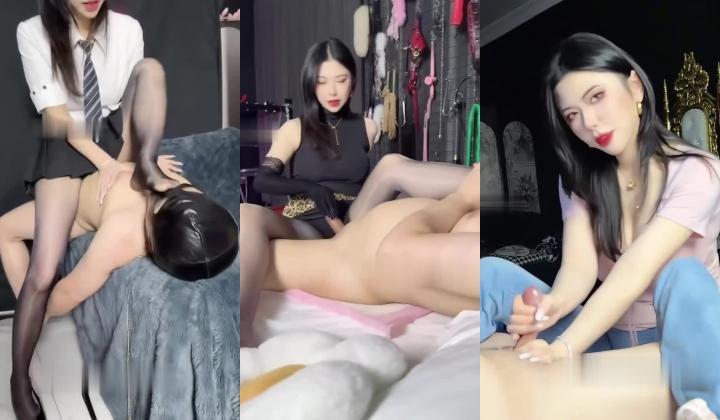 调教女王【爱苏】用湿巾布疯狂暴力责龟头，在骚货的龟头上来回拉扯，还用棉袜责龟头，最后被责爆射了
