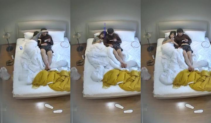 酒店偷拍提前放假的白领情侣超美女友换上紫色丝袜让男友舔脚操穴