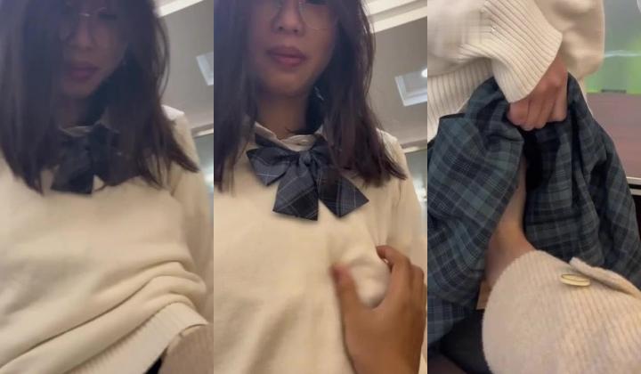 顶级露脸眼镜反差婊！推特金主【采花小盗】圈养青春洛丽塔嫩妹，各种调教喝尿啪啪颜射内射，月经期间也