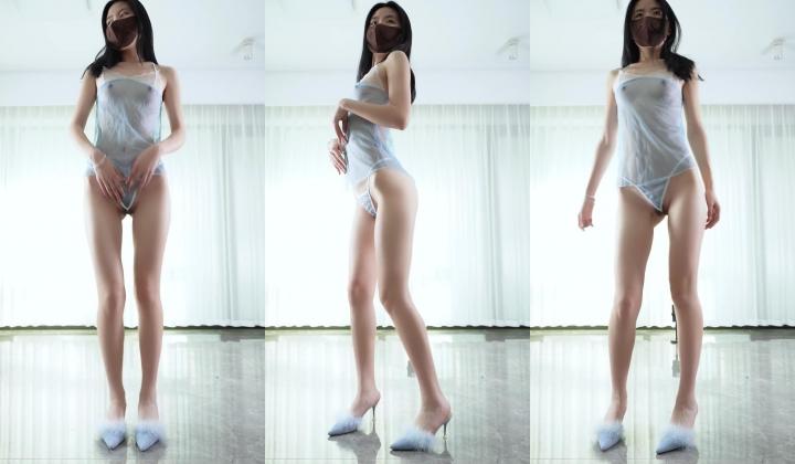 闲云一期，苗条女模，透奶透逼，正反面劲曲动感慢摇