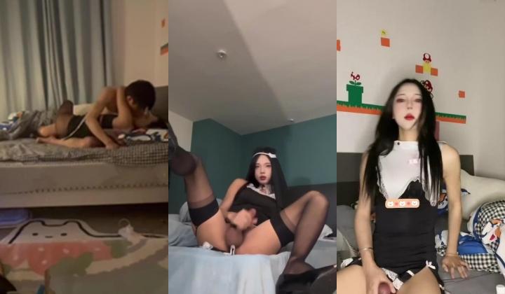 【高质高颜值TS萝莉】幼幼酱！五官很好看的可爱TS黑丝长腿萝莉，KTV唱歌一开口男生声带 够反差