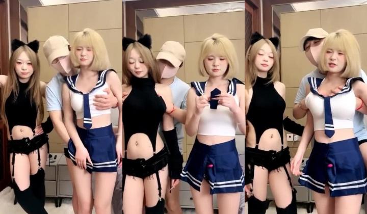 百分百大学带出来的【非常小美】2位妹妹轮流被干超给力