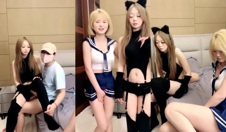 百分百大学带出来的【非常小美】2位妹妹轮流被干超给力