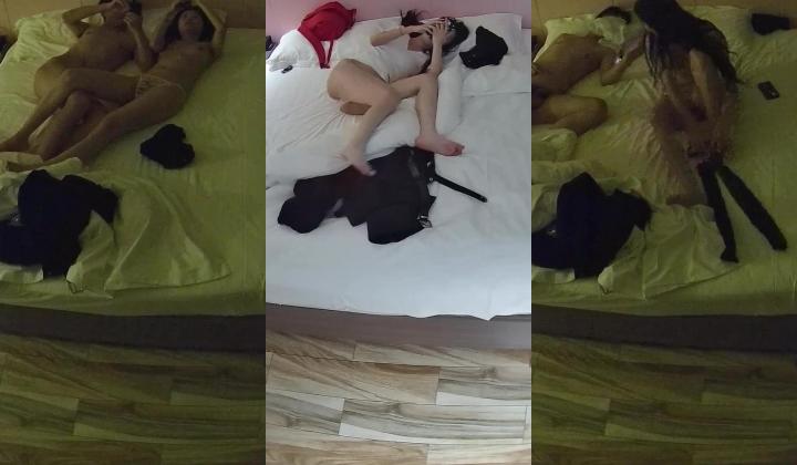 公寓酒店 女生比较漂亮 上床就被男人先搞一炮 然后又换上红黑情趣丝袜 再搞一炮 美女还是主动型