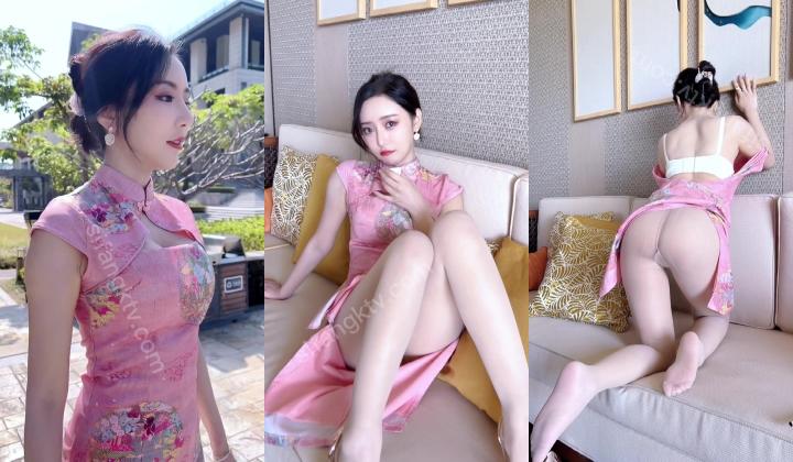 【极品女神 ️超级核弹】秀人超人气女神『王馨瑶』内部消费 粉色旗袍 无内肉丝 露脸露B 打赏私拍