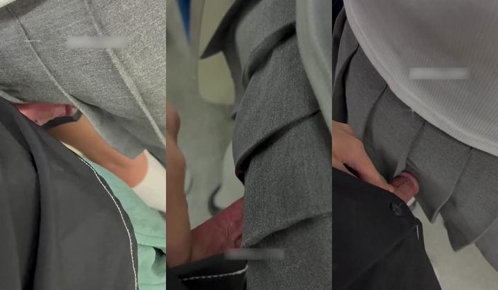 【极品稀缺 ️顶臀系列】公车外顶极品洋妞 合作顶射极品眼镜妹 来来回回抽插把JK妹子顶紧张了太刺