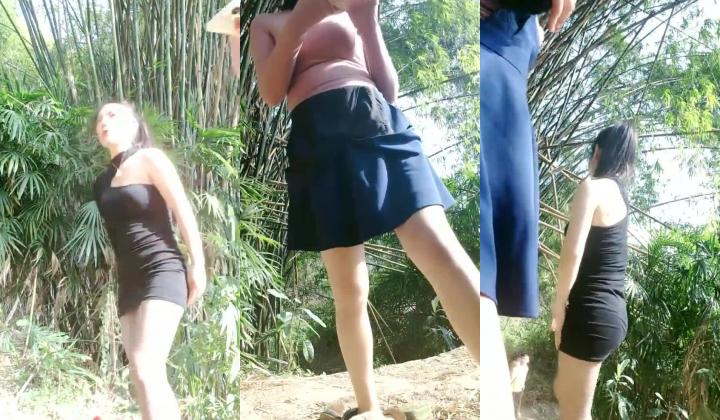 淫荡骚老师【老师在户外】闺蜜助阵野外兜底发骚跳蛋塞逼