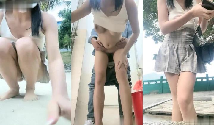 蝴蝶逼大胆美女户外露出沙滩按摩棒自慰电召勾引个网约车司机到厕所啪啪