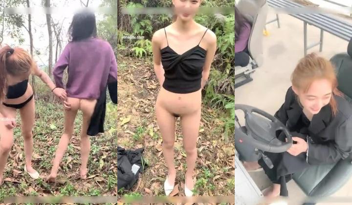 驾校教练约了2位大胆豪放露脸妹子练车场裸奔调教天黑之后直接在练车场地吃屌打炮对白刺激完整时长2V1