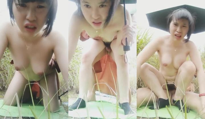 阳光明媚的一天 短发嫩妹主播和炮友户外啪啪 啪啪的时候男的还帮主播打遮阳伞