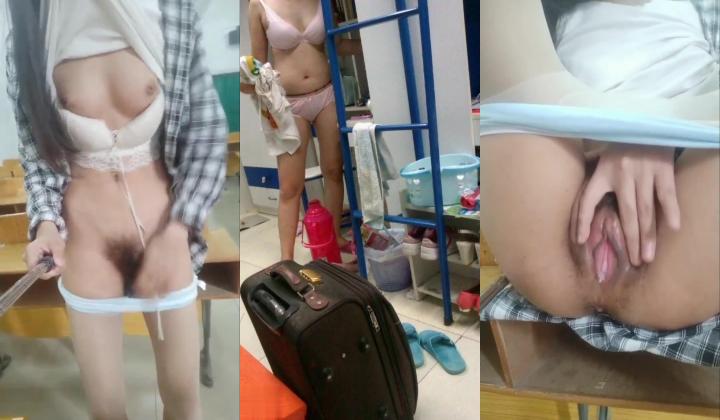 大学妹子在教室直播漏奶漏B后粉丝不满足,又让她到宿舍直播舍友换衣服睡觉