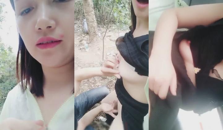 某直播平台女神nl真真约炮友白云山打野战下山又和司机小哥车震