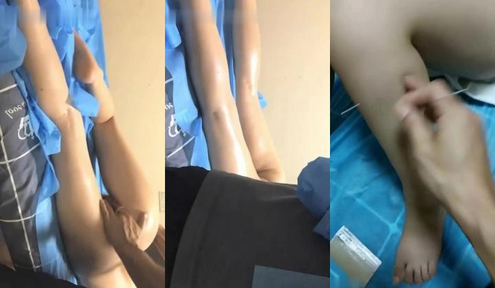 老中医SPA按摩养生馆 最新9.21，白皙丰满大屁股少妇给她针扎，趁机摸她逼，没反抗，啪啪时居然