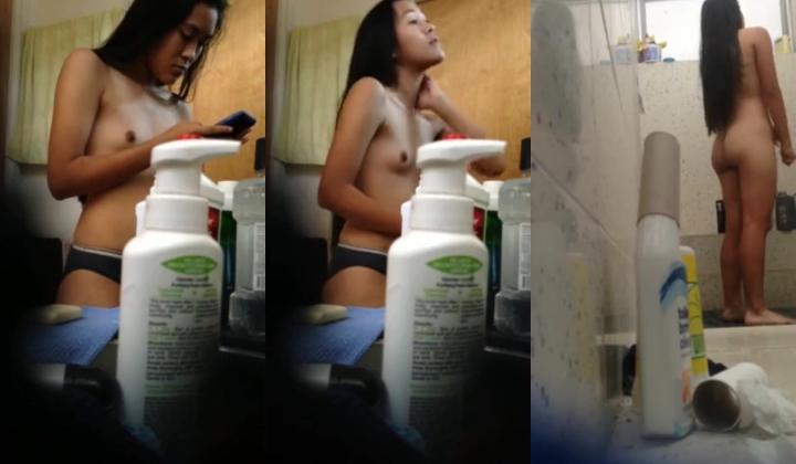 咸湿房东低价吸引女租客，浴室偷放针孔摄像头偷拍妹子洗澡，下面的毛毛真多这波不亏！