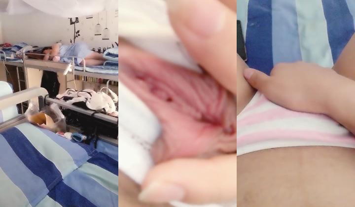 【福利大秀】天然巨乳K罩杯二次元美少女，有说有笑的宿舍，少女吃奶打奶子还玩弄粉嫩的阴蒂，室友都笑