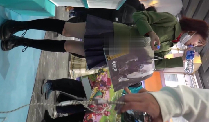【YZWCD】YC159灰色jk制服小姐姐！黑色短袜配黄内！