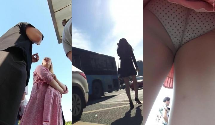 公交车站抄底多位美女少妇各种骚内 还有不穿内裤的小姐姐