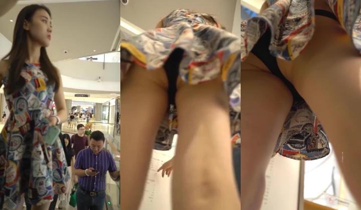 精选商城抄底高颜值花裙大美女 皮肤白皙 商城高挑 小屁屁性感 我的女神啊
